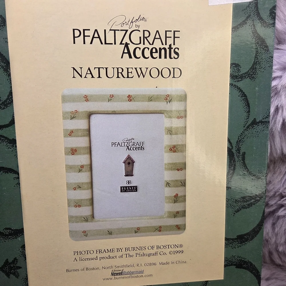 Pfaltzgraff Naturewood Porcelain Photo Frame Green Cream